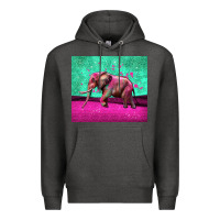 Charcoal Heather colorful elephant Premium Hoodie - LillyAllenDesigns