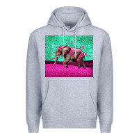 Heather Grey colorful elephant Premium Hoodie - LillyAllenDesigns