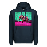 Navy colorful elephant Premium Hoodie - LillyAllenDesigns