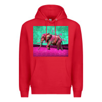 Red colorful elephant Premium Hoodie - LillyAllenDesigns