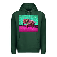Sports Green colorful elephant Premium Hoodie - LillyAllenDesigns
