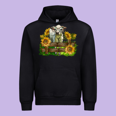 Charolais Heifer With Sunflowers Urban Hoodie Designed By Lillyallendesigns