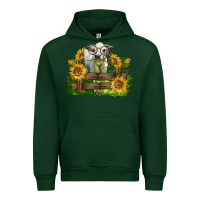 Forest Green charolais heifer with sunflowers Urban Hoodie - LillyAllenDesigns