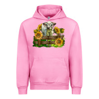 Fuchsia Pink charolais heifer with sunflowers Urban Hoodie - LillyAllenDesigns