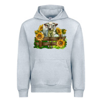 Heather Grey charolais heifer with sunflowers Urban Hoodie - LillyAllenDesigns