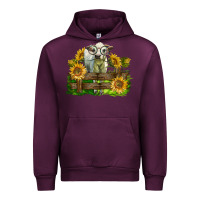 Mauve Wine charolais heifer with sunflowers Urban Hoodie - LillyAllenDesigns