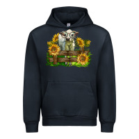 Navy charolais heifer with sunflowers Urban Hoodie - LillyAllenDesigns
