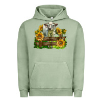 Pigment Oil Green charolais heifer with sunflowers Urban Hoodie - LillyAllenDesigns