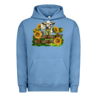 Pigment Pebble Blue charolais heifer with sunflowers Urban Hoodie - LillyAllenDesigns