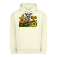 Pigment Pistachio charolais heifer with sunflowers Urban Hoodie - LillyAllenDesigns