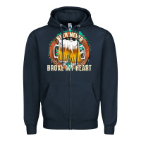 Navy beer never broke my heart Zipper Hoodie - texasbilliewilder