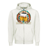 Oatmeal Heather beer never broke my heart Zipper Hoodie - texasbilliewilder