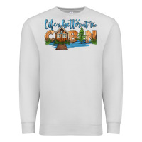Dove Grey life is better at the cabin Premium Sweatshirt - HRA Design Shop