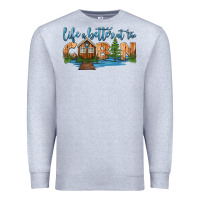 Heather Grey life is better at the cabin Premium Sweatshirt - HRA Design Shop
