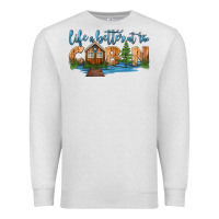 Oatmeal Heather life is better at the cabin Premium Sweatshirt - HRA Design Shop
