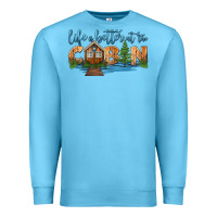 Ocean Blue life is better at the cabin Premium Sweatshirt - HRA Design Shop