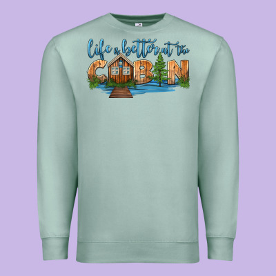Life Is Better At The Cabin Premium Sweatshirt Designed By Hra Design Shop
