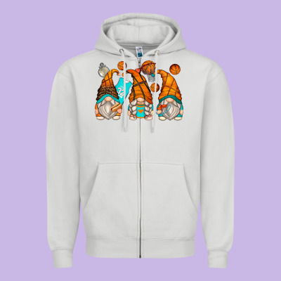 Basketball Gnomes Zipper Hoodie Designed By Zillion Design Studio