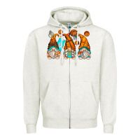 Oatmeal Heather basketball gnomes Zipper Hoodie - Zillion Design Studio