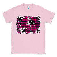 Bubblegum Pink Pink Christmas Plaid Cowhide Pattern Background Classic Tee - RanaPortraitStore