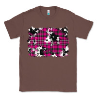 Chestnut Pink Christmas Plaid Cowhide Pattern Background Classic Tee - RanaPortraitStore