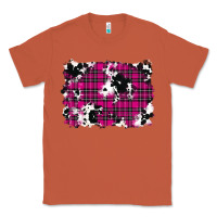 Copper Pink Christmas Plaid Cowhide Pattern Background Classic Tee - RanaPortraitStore