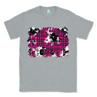 Heather Grey Pink Christmas Plaid Cowhide Pattern Background Classic Tee - RanaPortraitStore