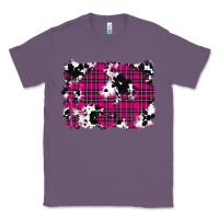 Lavender Pink Christmas Plaid Cowhide Pattern Background Classic Tee - RanaPortraitStore