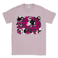 Lilac Pink Christmas Plaid Cowhide Pattern Background Classic Tee - RanaPortraitStore