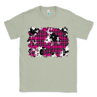 Matcha Pink Christmas Plaid Cowhide Pattern Background Classic Tee - RanaPortraitStore