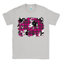 Moon Dust Pink Christmas Plaid Cowhide Pattern Background Classic Tee - RanaPortraitStore