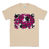 Mushroom Pink Christmas Plaid Cowhide Pattern Background Classic Tee - RanaPortraitStore