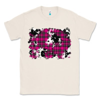Natural Pink Christmas Plaid Cowhide Pattern Background Classic Tee - RanaPortraitStore
