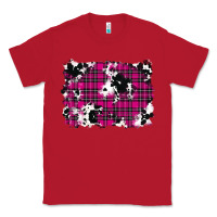 Red Pink Christmas Plaid Cowhide Pattern Background Classic Tee - RanaPortraitStore