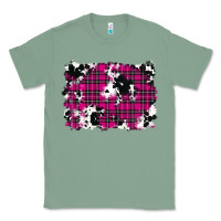 Sage Pink Christmas Plaid Cowhide Pattern Background Classic Tee - RanaPortraitStore