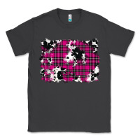 Smoke Pink Christmas Plaid Cowhide Pattern Background Classic Tee - RanaPortraitStore