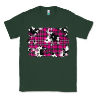 Sports Green Pink Christmas Plaid Cowhide Pattern Background Classic Tee - RanaPortraitStore