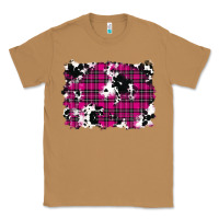 Toasted Coconut Pink Christmas Plaid Cowhide Pattern Background Classic Tee - RanaPortraitStore