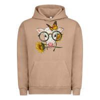 Pigment Burro charolais calf with sunflowers and butterfly Urban Hoodie - LillyAllenDesigns