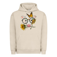 Pigment French Oak charolais calf with sunflowers and butterfly Urban Hoodie - LillyAllenDesigns