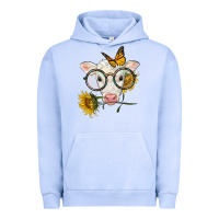 Pigment Grape Ice charolais calf with sunflowers and butterfly Urban Hoodie - LillyAllenDesigns