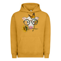 Pigment Peanut Butter charolais calf with sunflowers and butterfly Urban Hoodie - LillyAllenDesigns