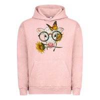 Pigment Salmon charolais calf with sunflowers and butterfly Urban Hoodie - LillyAllenDesigns