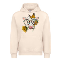 Sandshell charolais calf with sunflowers and butterfly Urban Hoodie - LillyAllenDesigns