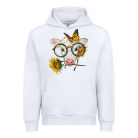 White charolais calf with sunflowers and butterfly Urban Hoodie - LillyAllenDesigns