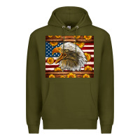 Army Green American Flag Eagle Premium Hoodie - LillyAllenDesigns