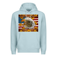 Blue Mist American Flag Eagle Premium Hoodie - LillyAllenDesigns