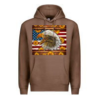 Chestnut American Flag Eagle Premium Hoodie - LillyAllenDesigns