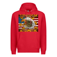 Red American Flag Eagle Premium Hoodie - LillyAllenDesigns