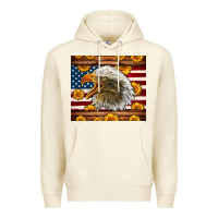 Sandshell American Flag Eagle Premium Hoodie - LillyAllenDesigns